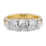 030616Two Tone Cushion Ridge Ring 030616 Two Tone Cushion Ridge Ring
